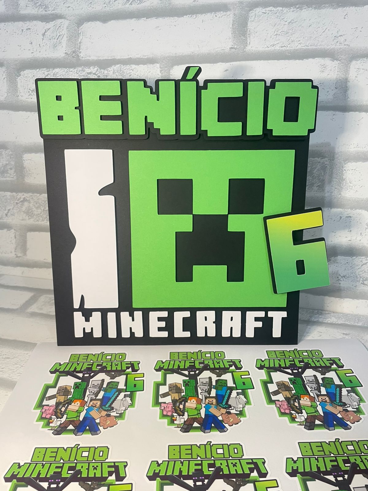 Display de Mesa - Tema Minecraft
