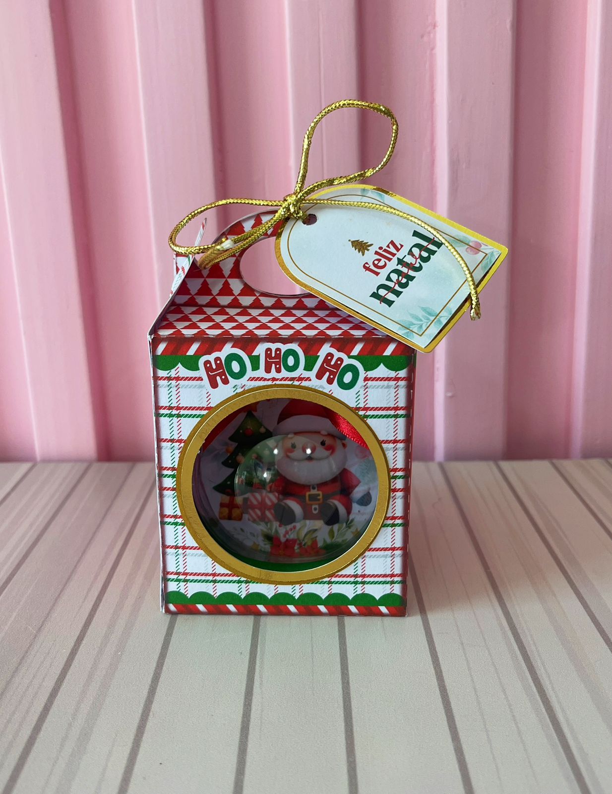 Esfera de Natal com caixinha personalizada