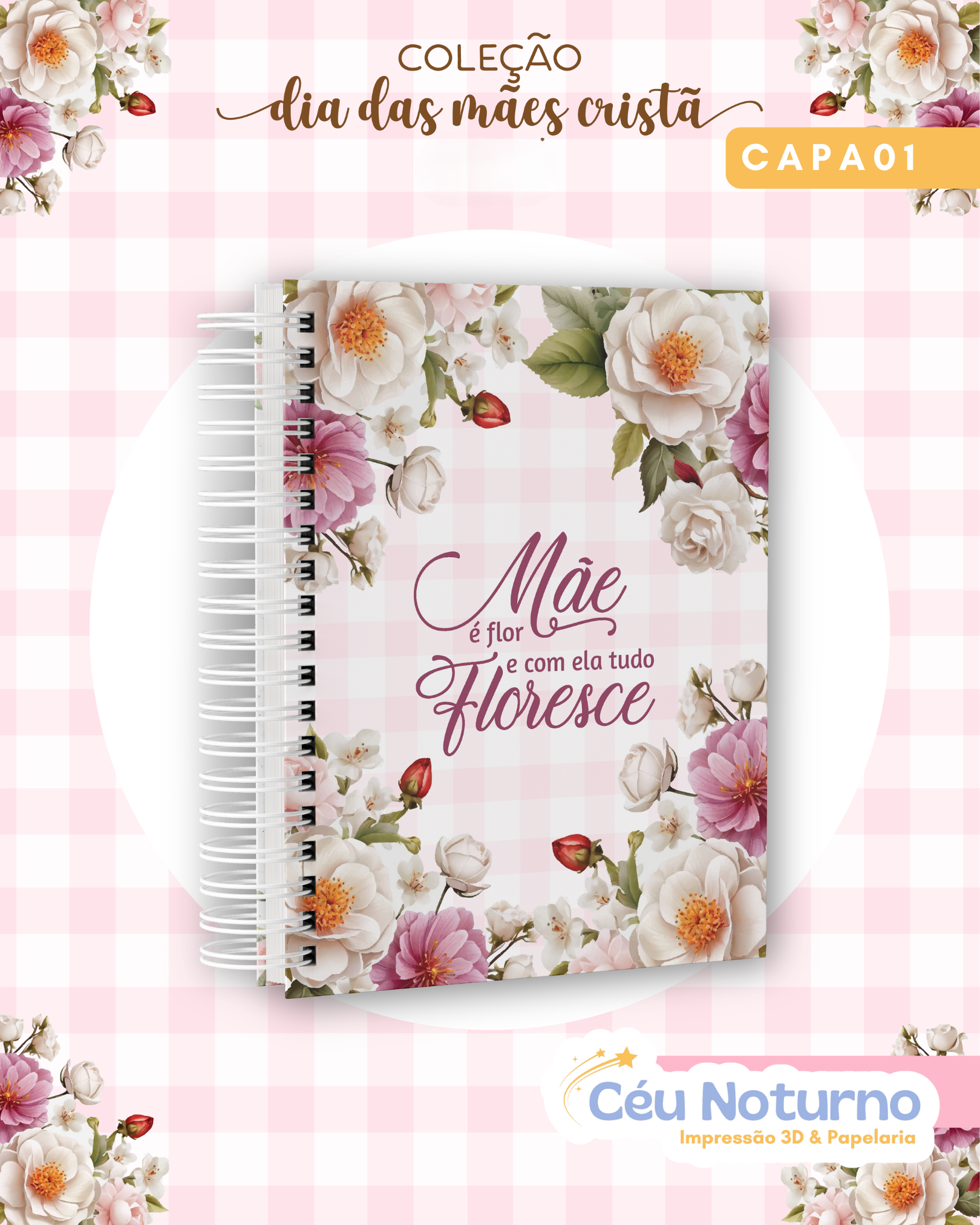 Caderno Versículos Rosa - Coleção Cristã