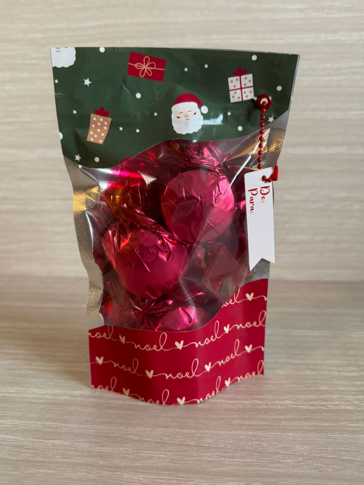 🎄 Saquinho Pouch Up Natal – Frente Transparente – 12 x 19 cm ✨