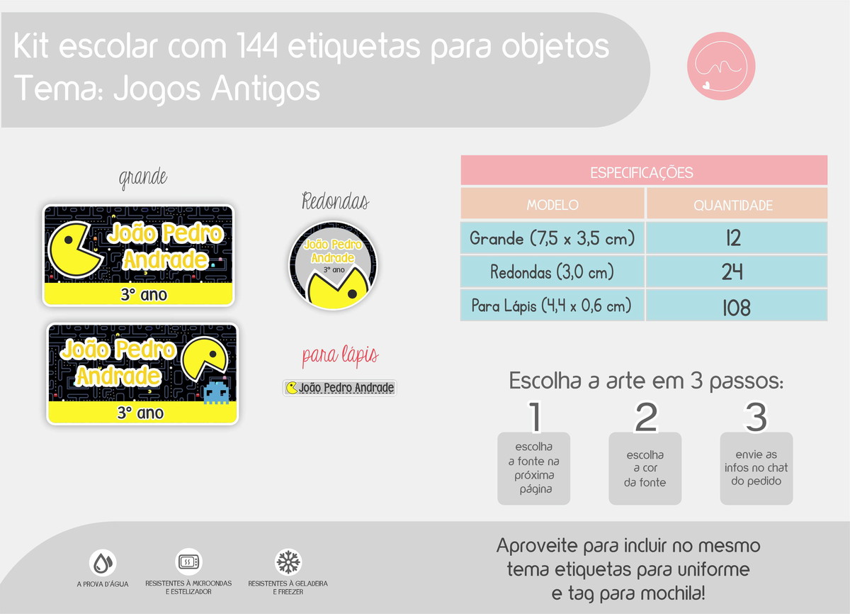 Etiqueta Escolar - Grudado no Vídeo Game 
