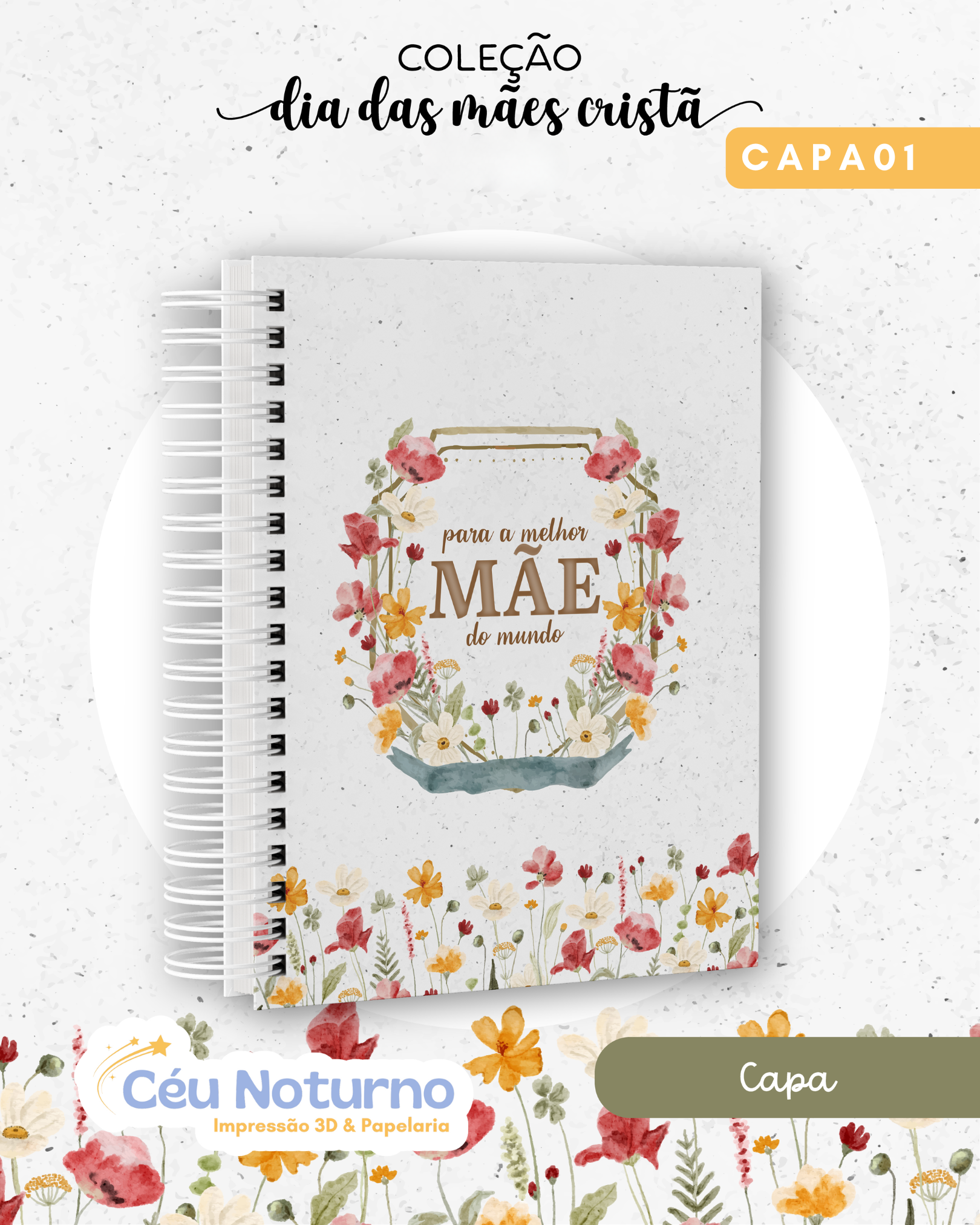 Caderno Versículos Wildflower - Coleção Cristã