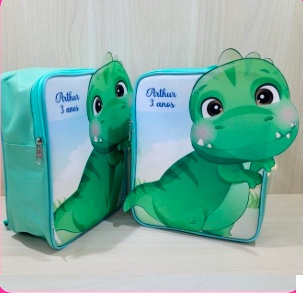 kit 10 unidaedes mochila 3D quadrada 18X23X7