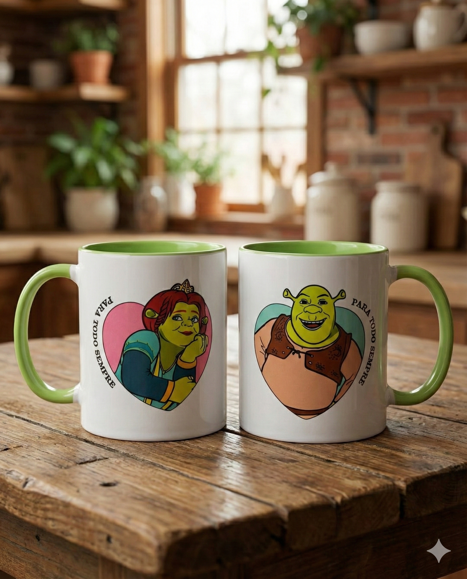 Caneca Alça e Interior Verde (claro ou escuro)  325ml Personalizada