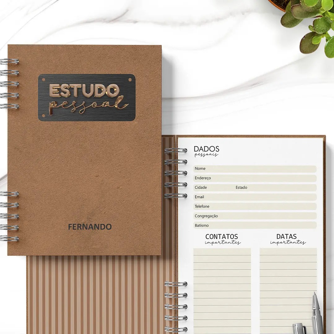 Carderno de Estudo Pessoal Masculino