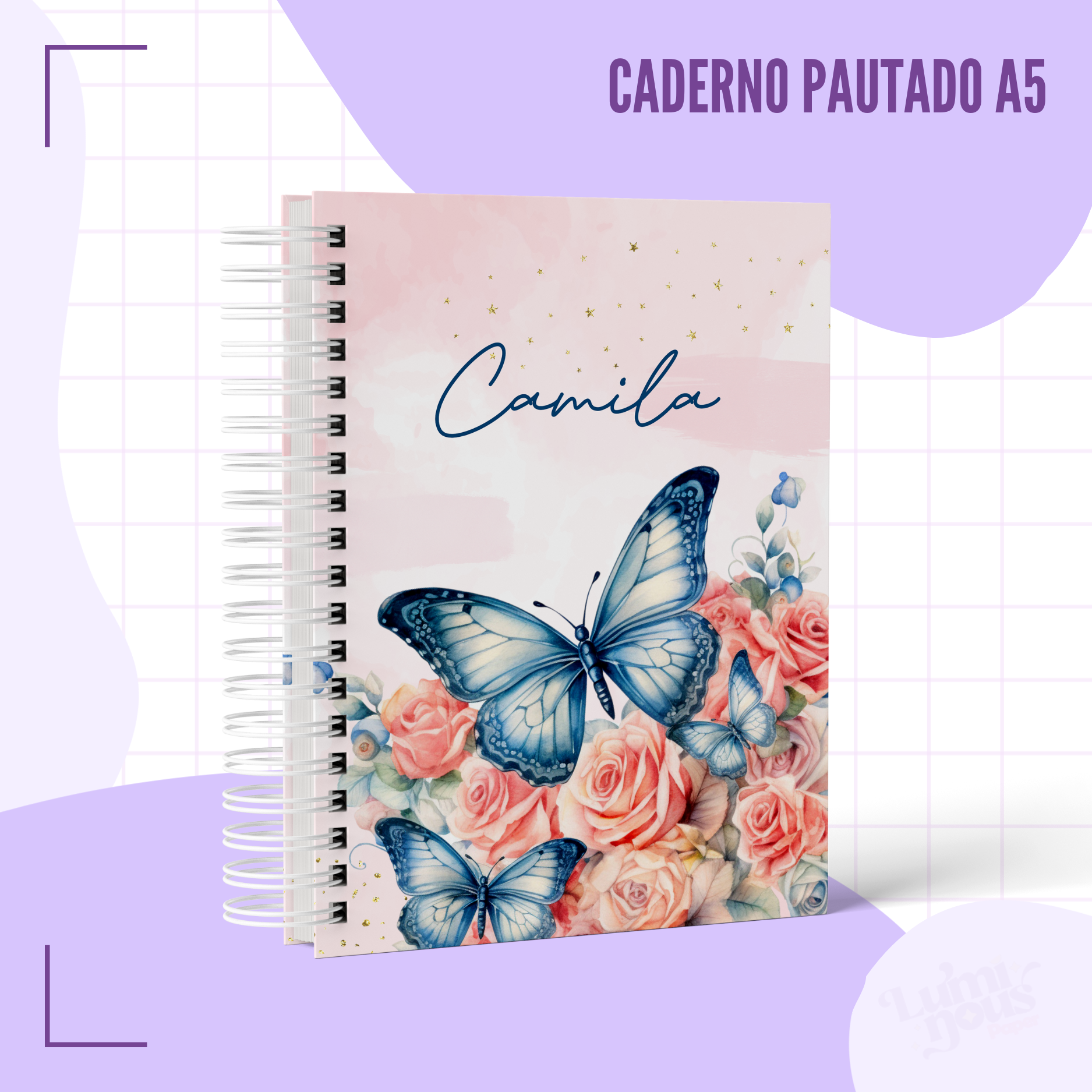Caderno Borboleta Azul