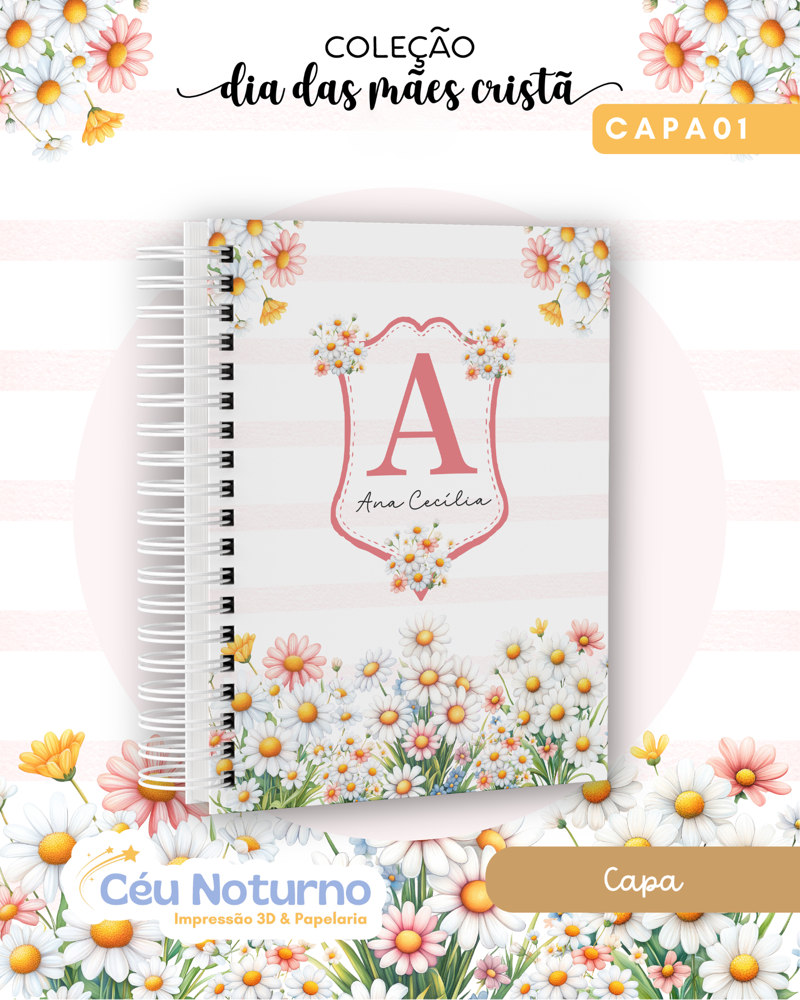 Caderno Versículos Margaridas - Coleção Cristã