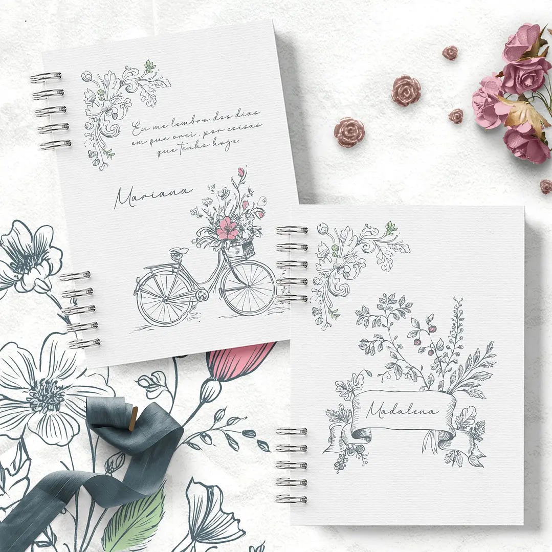 Caderno Floral Personalizado