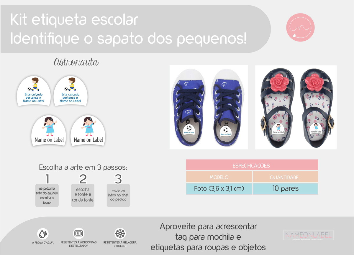 Etiqueta Escolar - para Sapatos