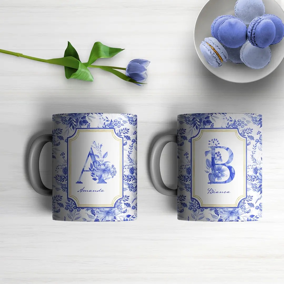 Caneca Personalizada Coleção Porcelana Alfabeto