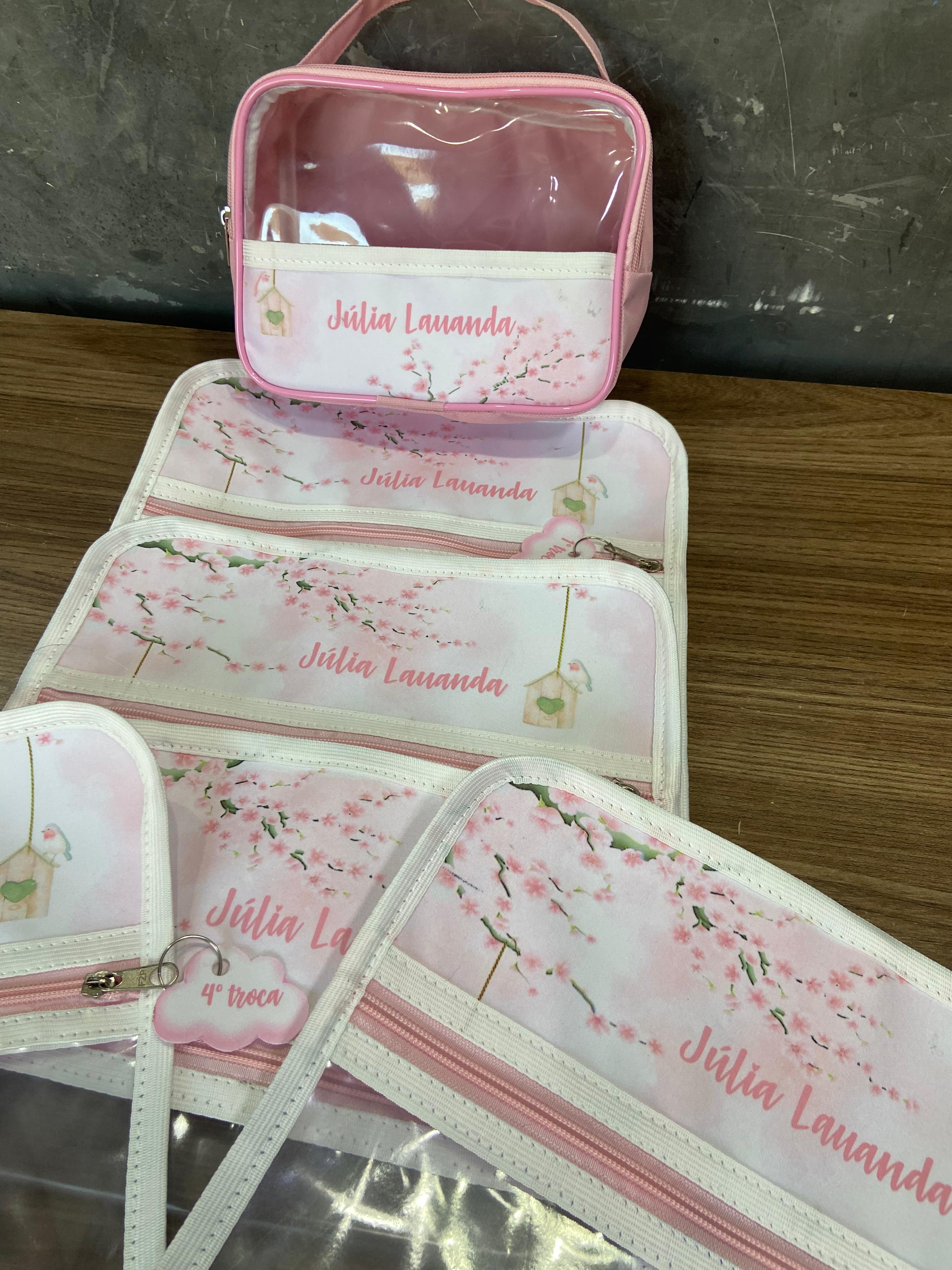 kit Maternidade Saquinhos organizadores + Necessaire + Tags 