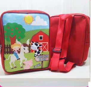 kit 10 unidades mochila quadrada M 18X23X7
