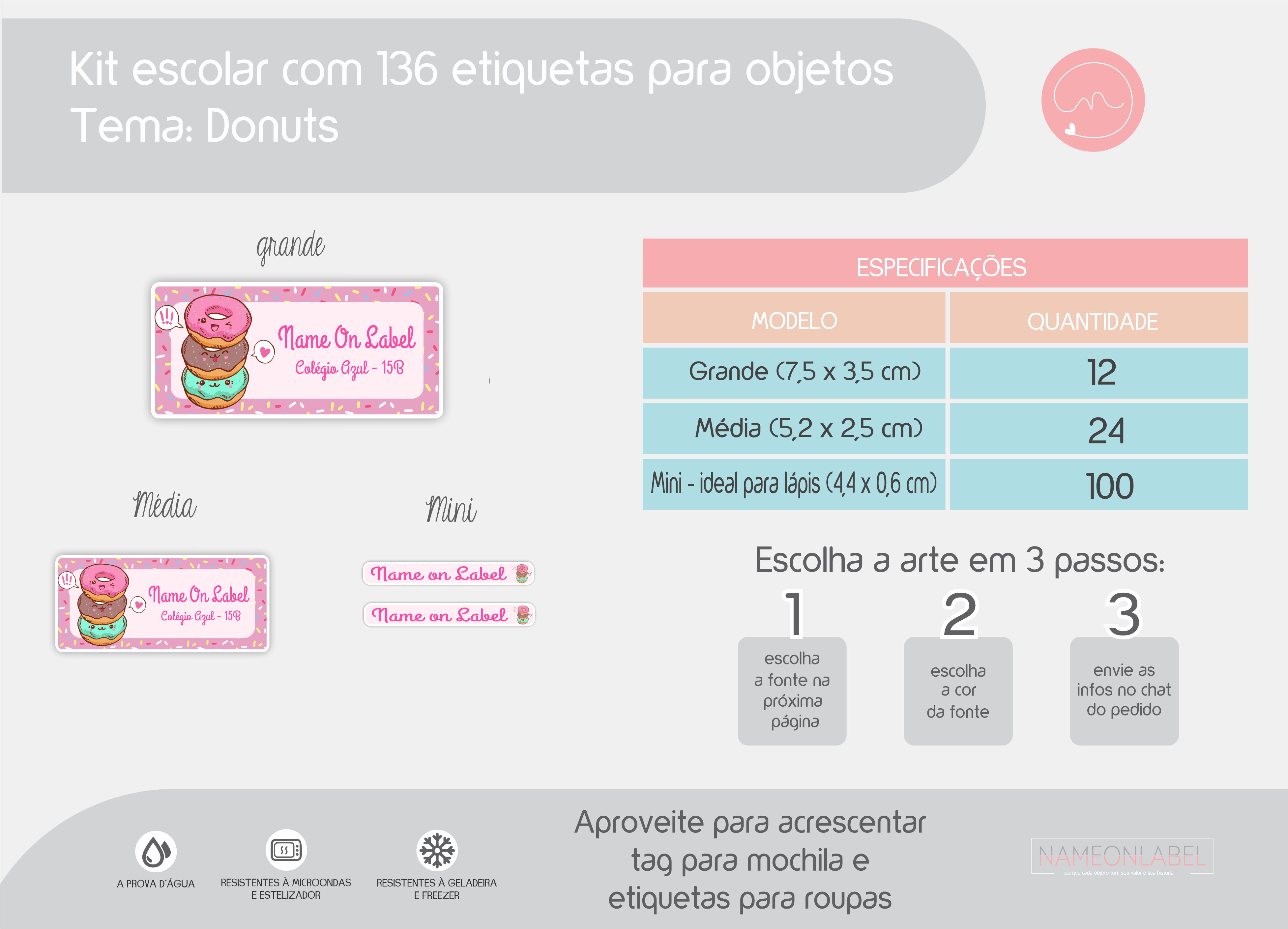  Kit Econômico de Etiquetas Escolares