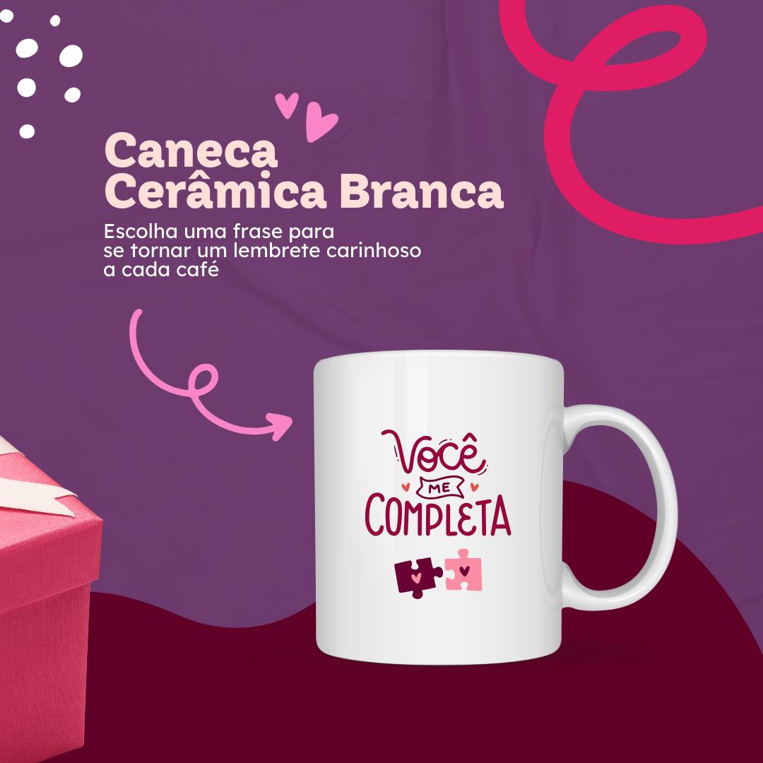 Caneca Cerâmica Branca Personalizável