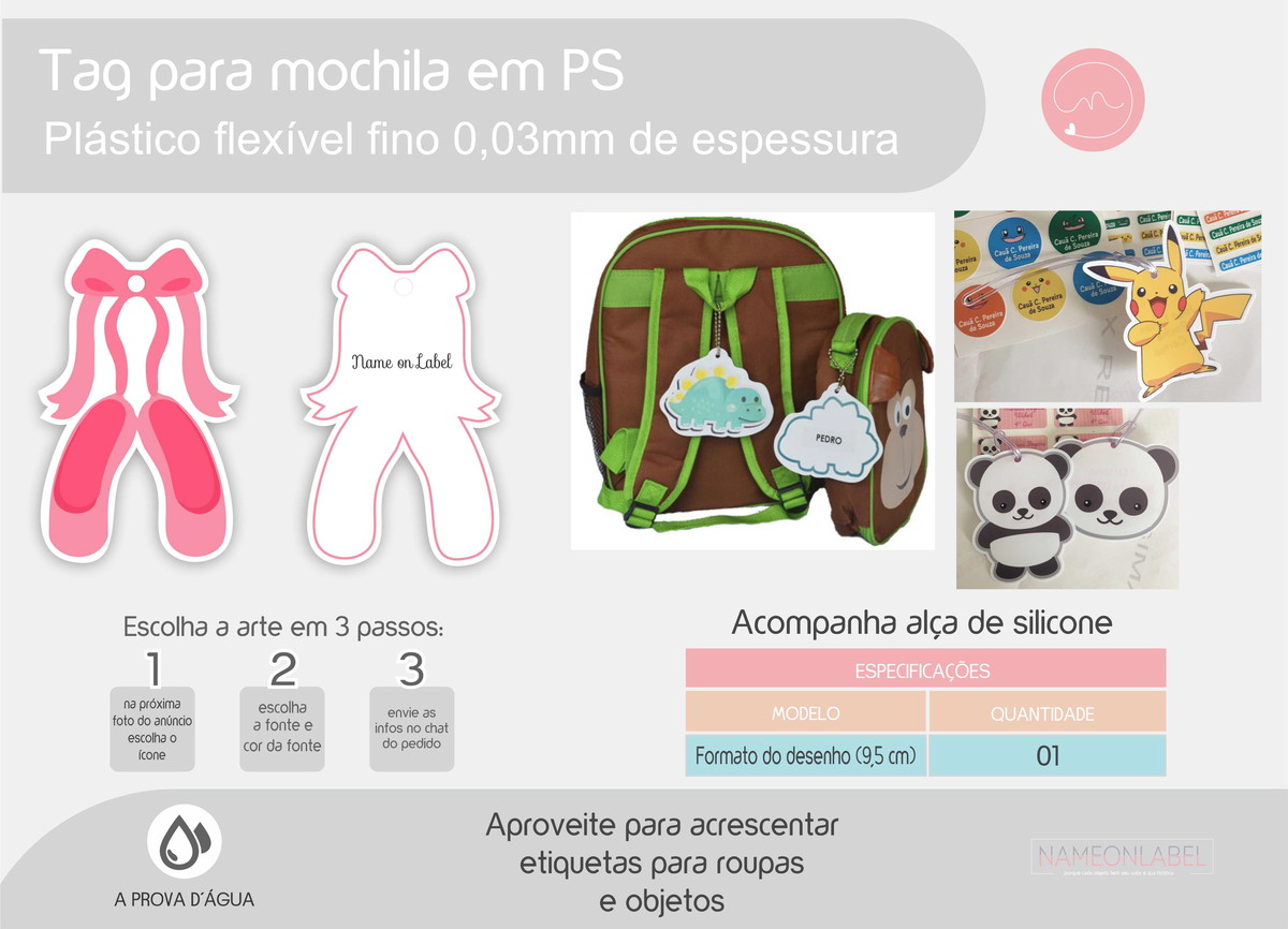 Tag para Mochila e Estojo