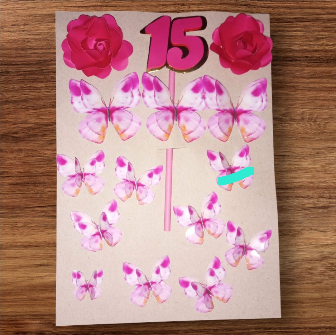Topper Borboletas Personalizado