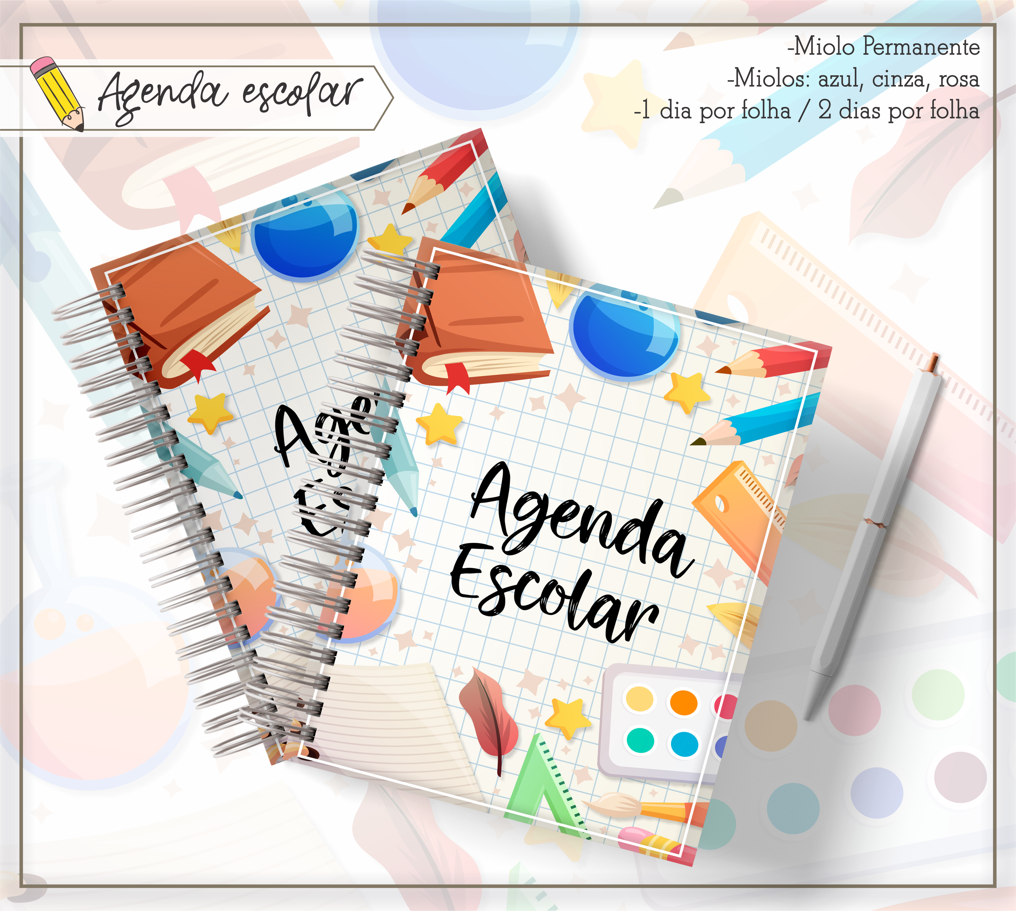 Agenda Escolar com Capa  Personalizada
