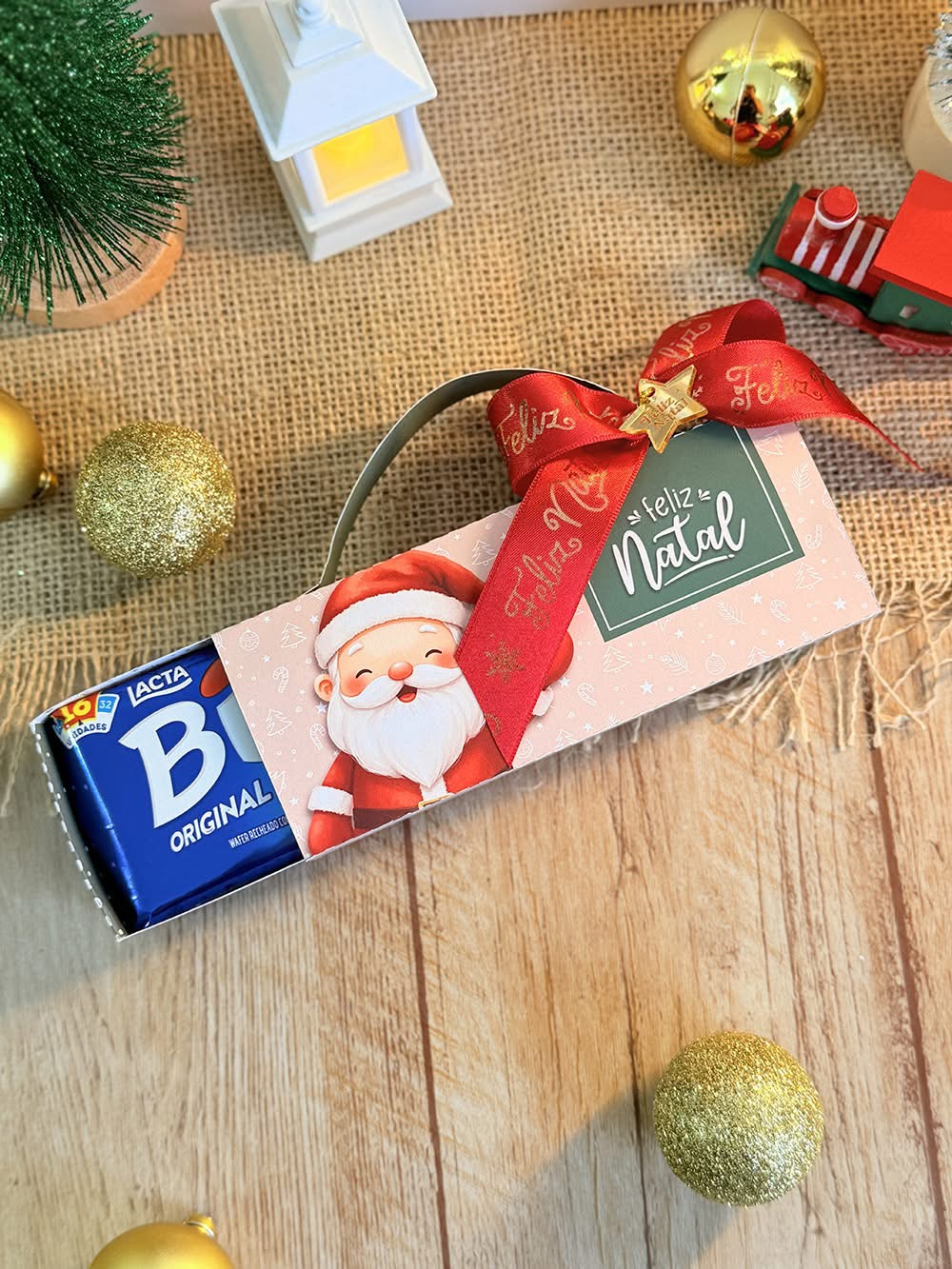 Caixinha de Natal com Chocolate Bis