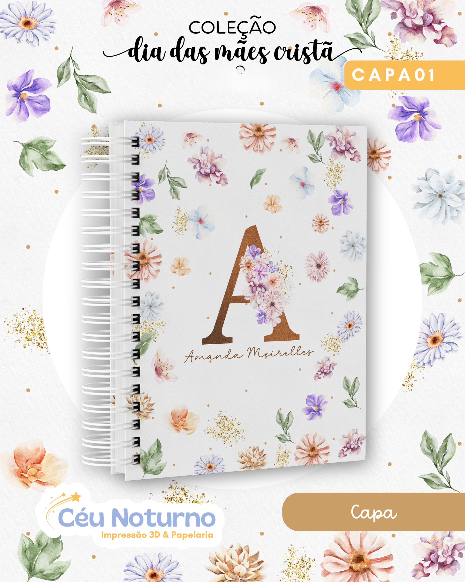 Caderno Versículos Marrom - Coleção Cristã
