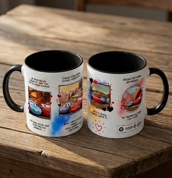 Caneca com Alça e Interior Preto 325ml Personalizada