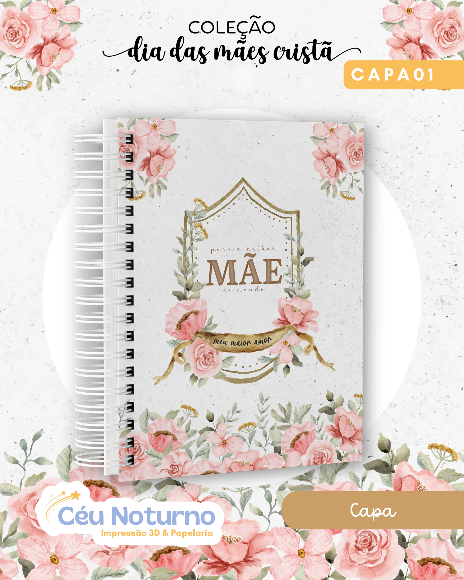 Caderno Versículos Rosa Bebê - Coleção Cristã