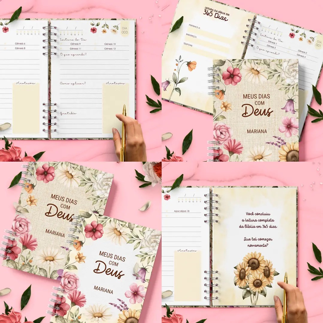Caderno Devocional Flores e Cores