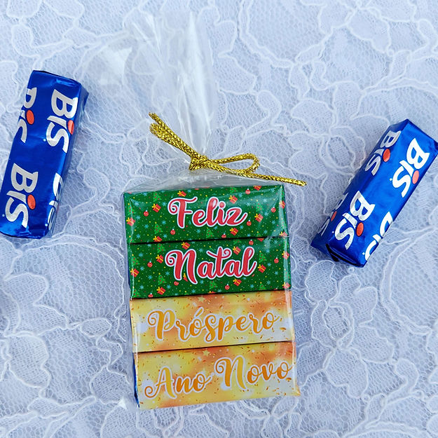 Saquinho com 4 Bis – Cinta Personalizada de Natal