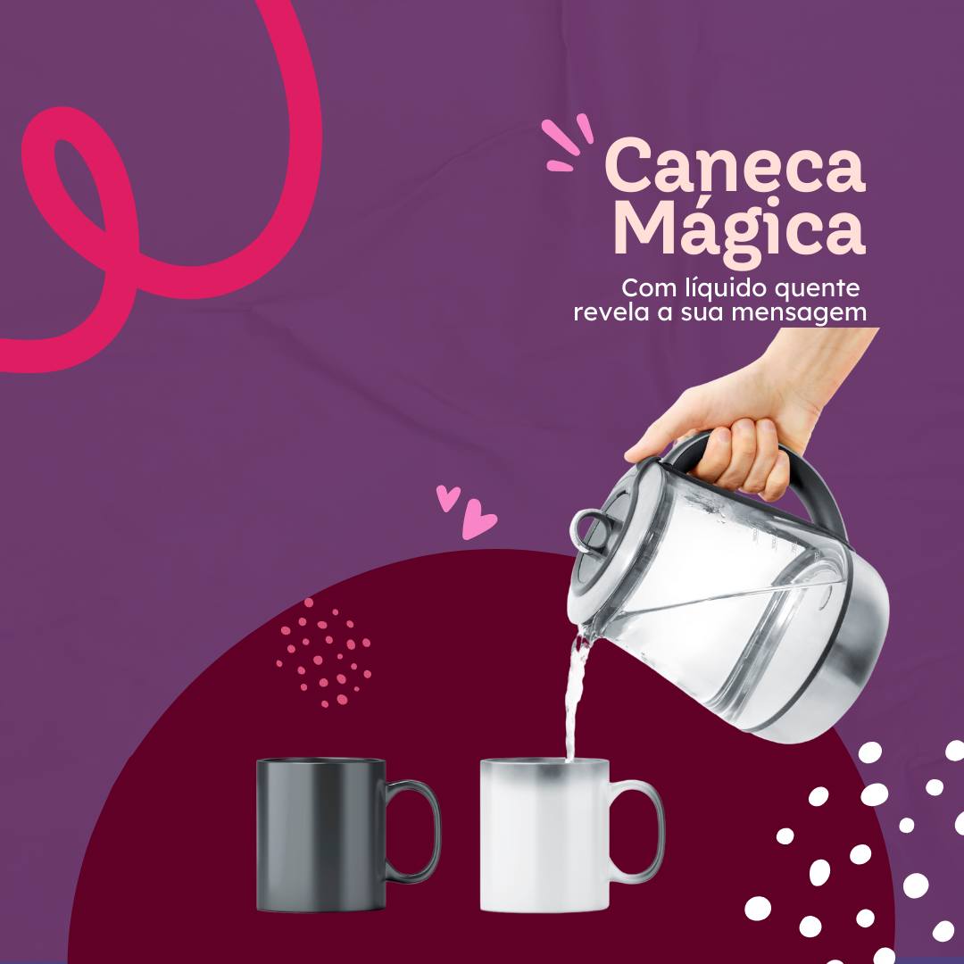 Caneca Cerâmica Mágica Personalizável