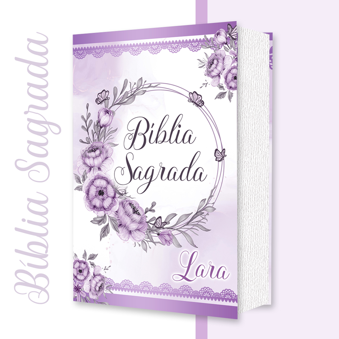 Biblia Sagrada Floral Lilás versão NVI ou JFA