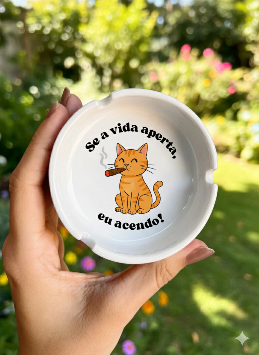 Cinzeiro Branco Personalizado