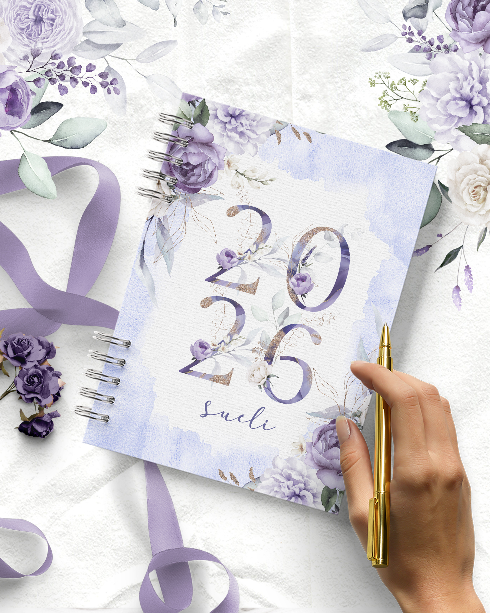 Agenda PERMANENTE 2 Dias por Página COM VERSÍCULOS Violeta