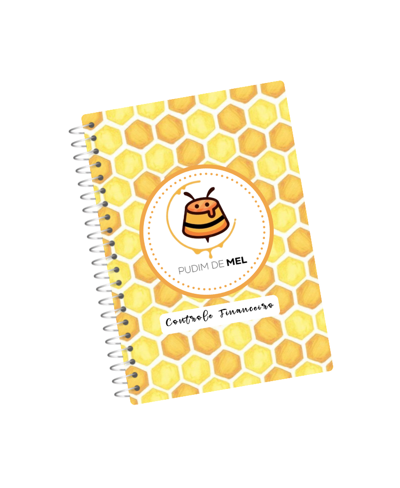 Caderno controle financeiro + mini bloco anotações 9x7,5cm