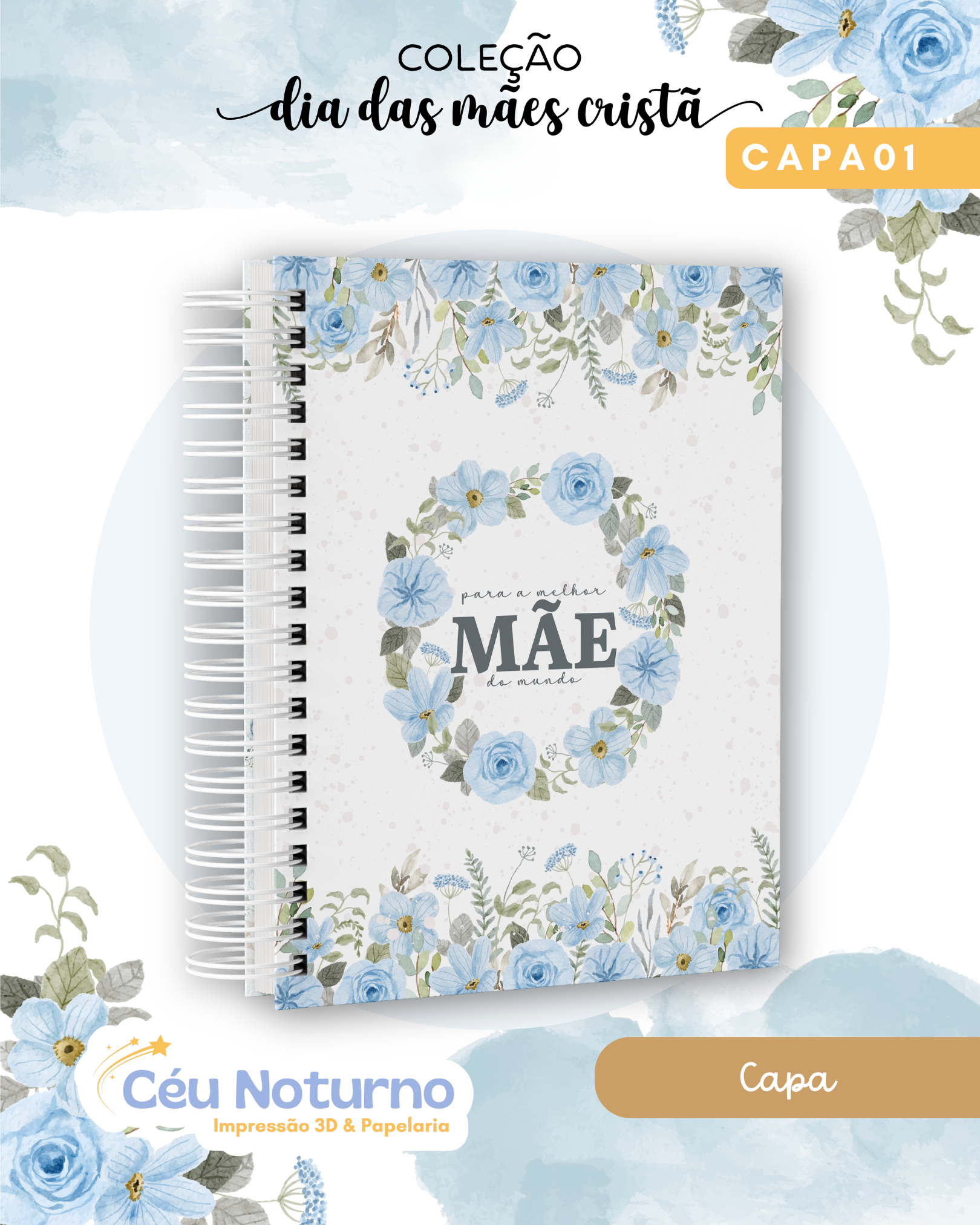 Caderno Versículos Azul - Coleção Cristã