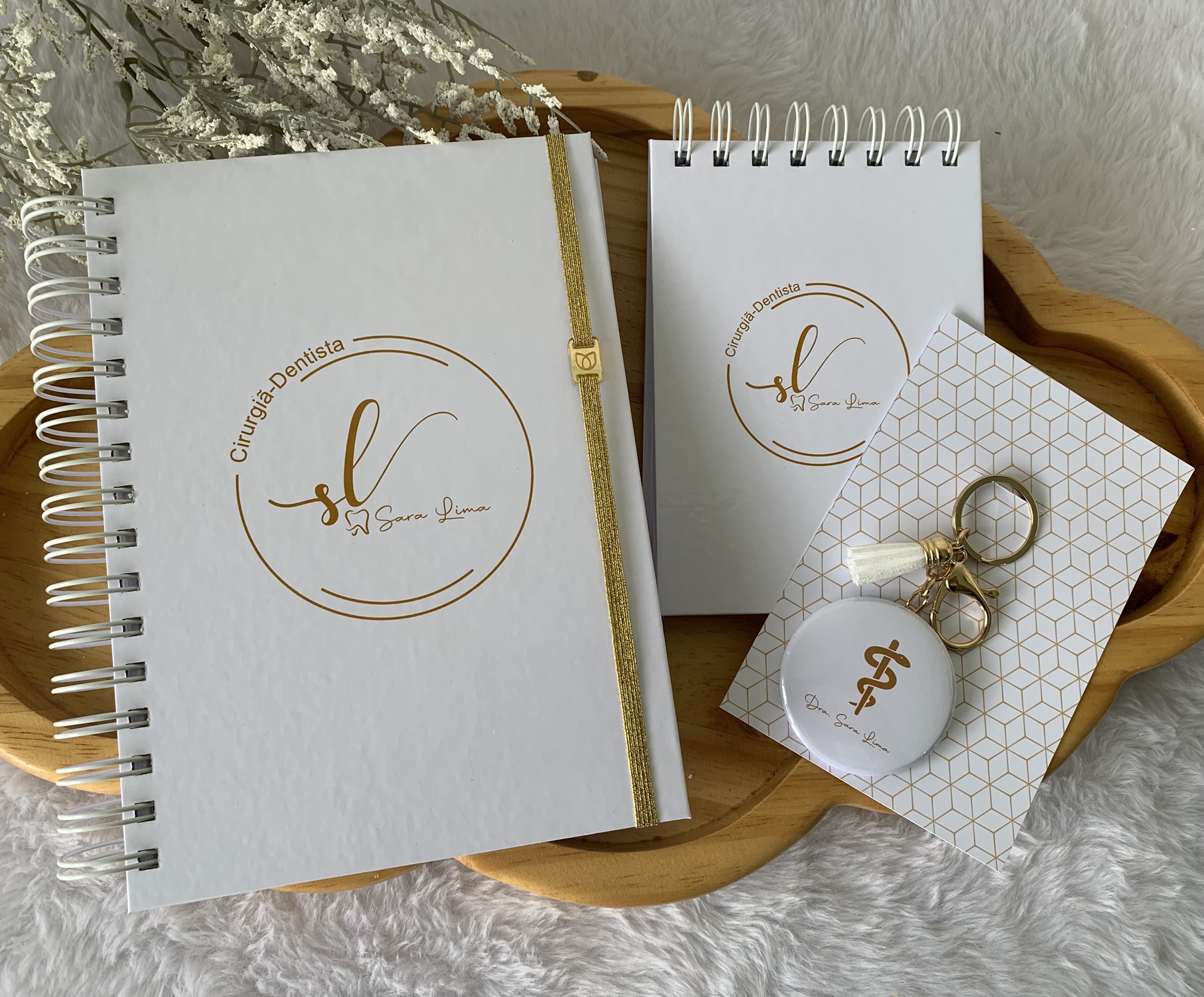 Kit Agenda + Bloquinho + Chaveiro