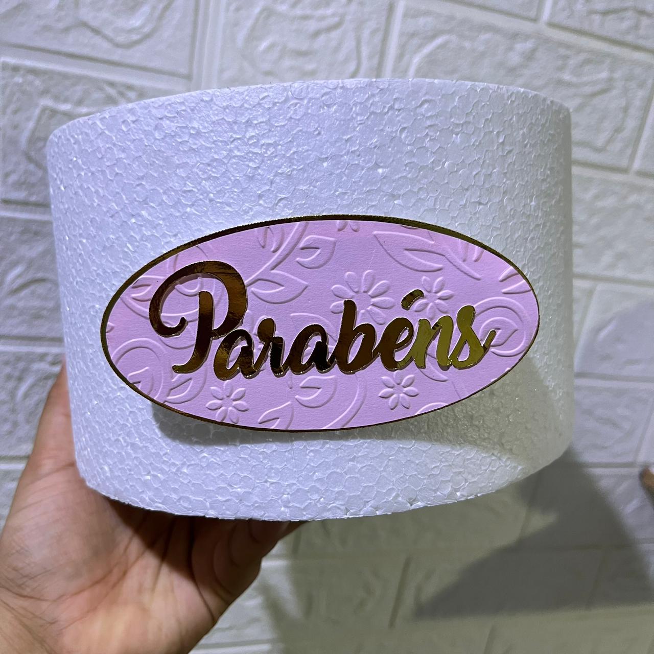 TOPO FRONTAL PARABÉNS RELEVO