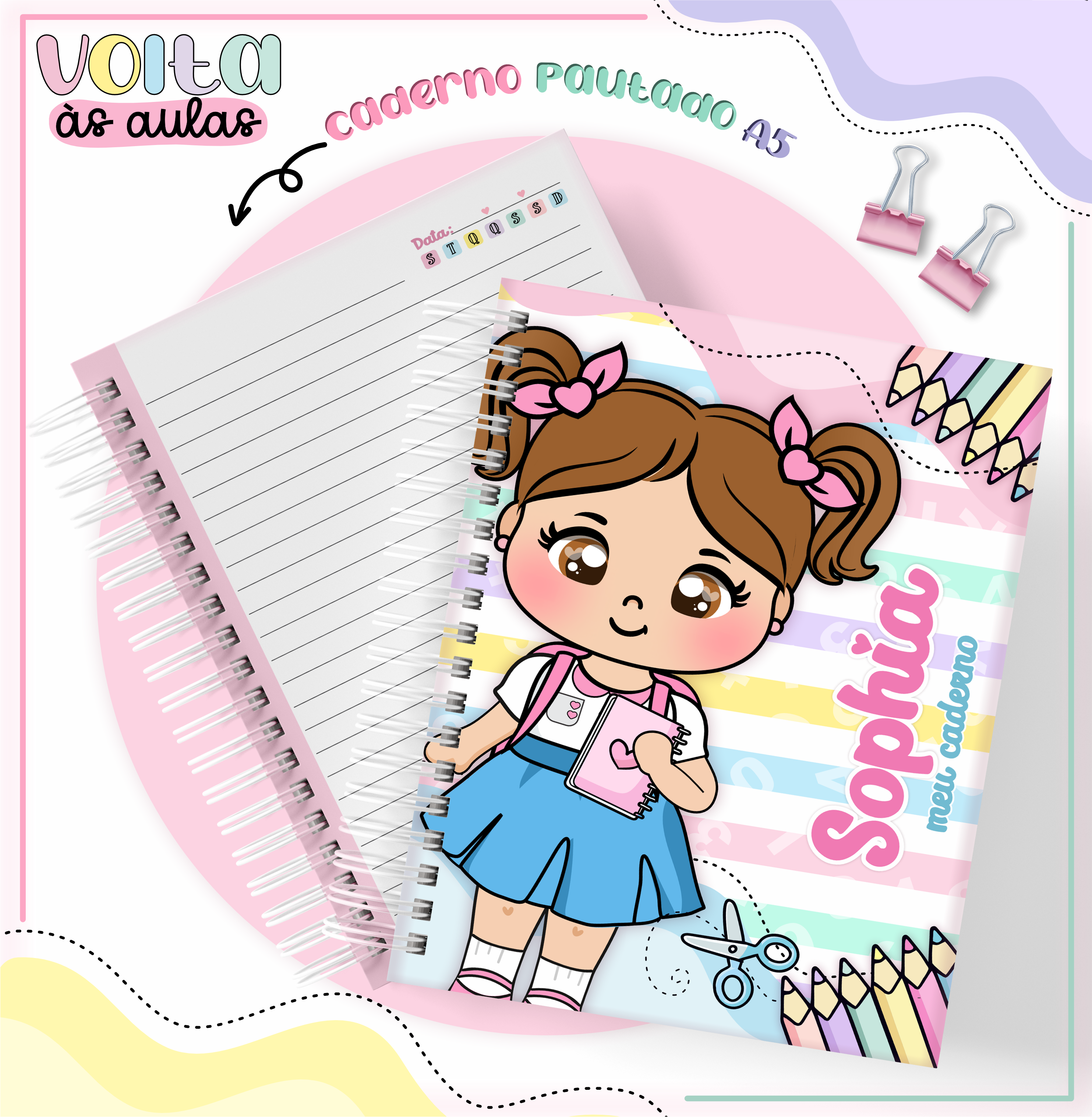Caderno Espiral A5 Personalizado