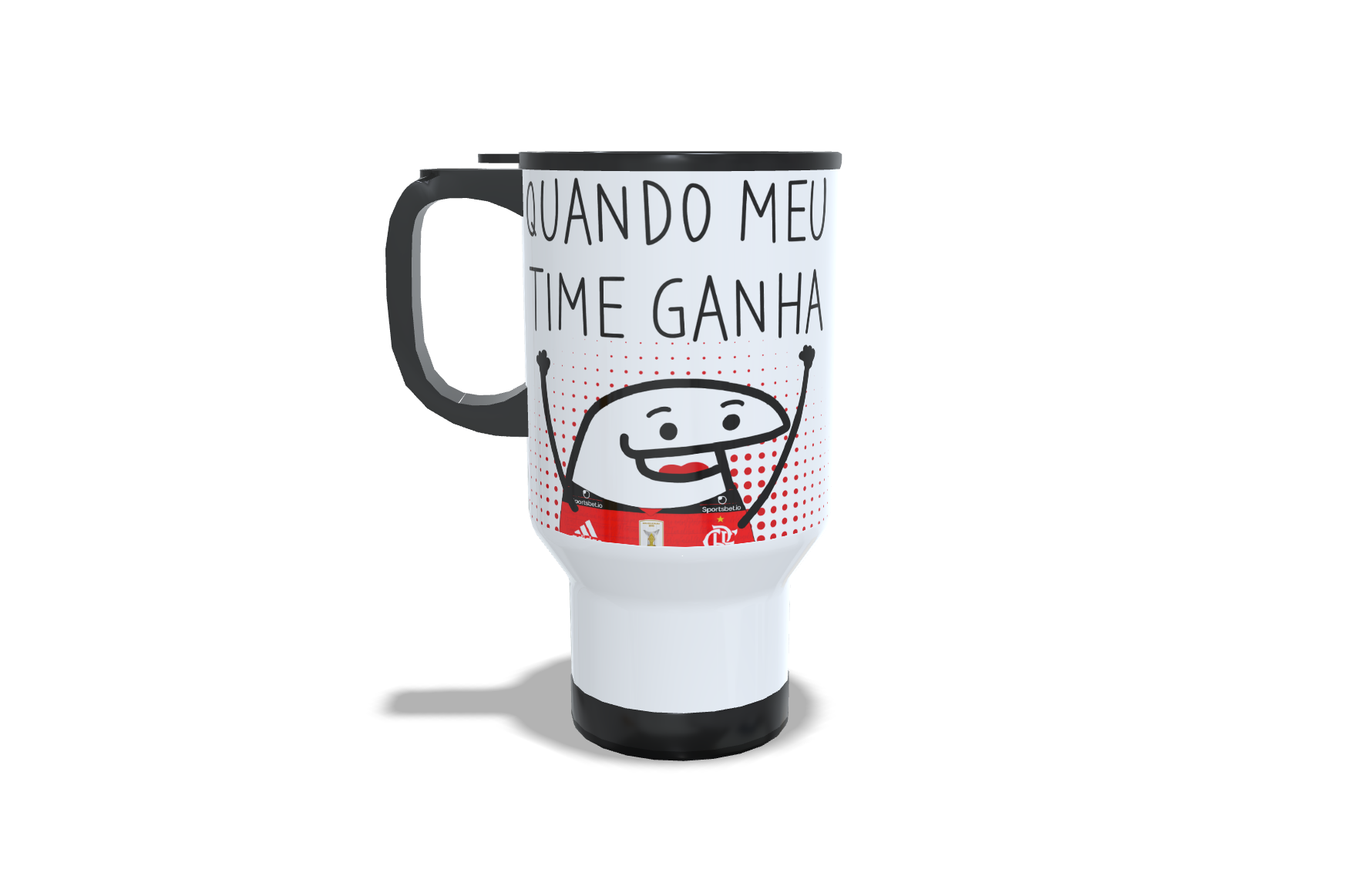 Copo Inox - 475ml - Viagem - Branco - Alça - Térmico