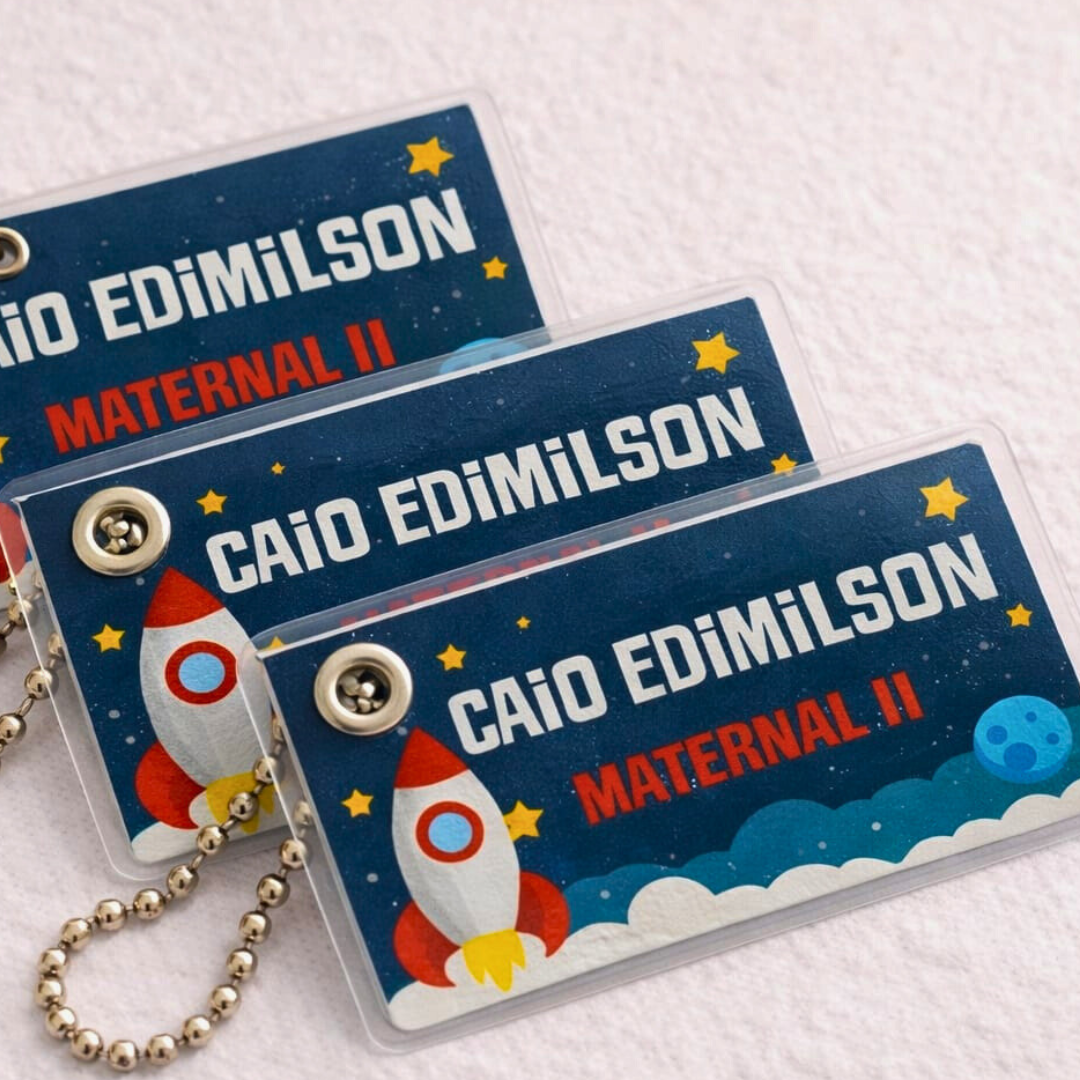 Kit com 3 chaveiros identificadores