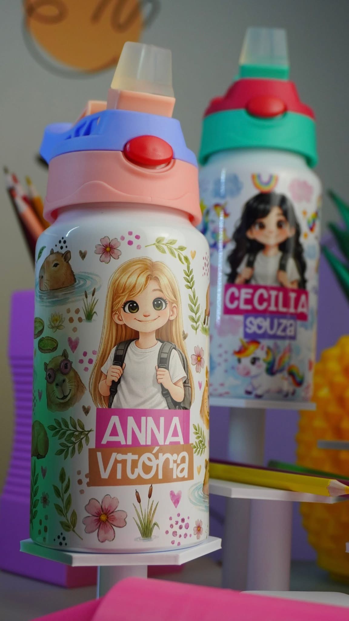 Garrafa Alumínio Personalizada Bico de Silicone 500ML