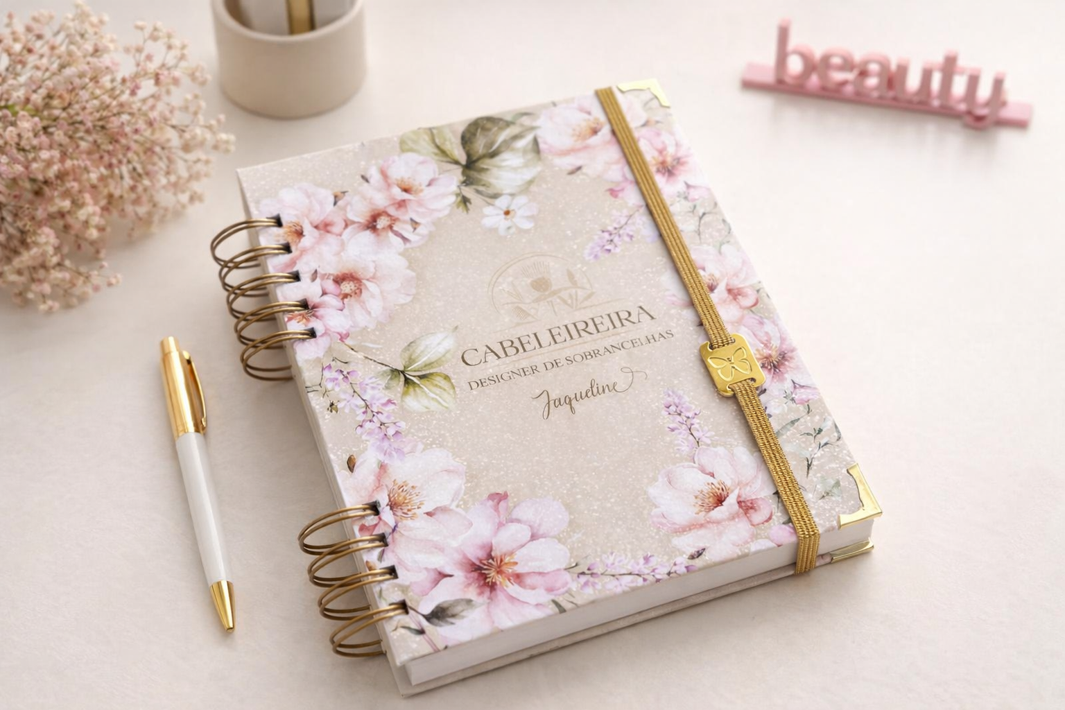 Agenda + porta caneta