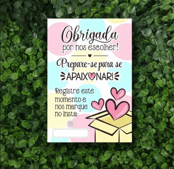 CARTÃO DE AGRADECIMENTO PERSONALIZADO 7X10 / PACOTE COM 50 UNIDADES