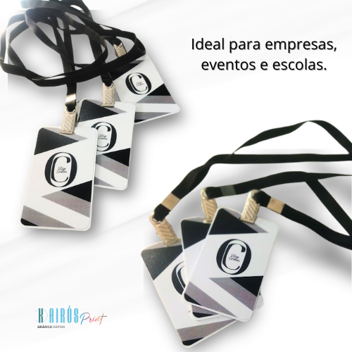 Crachá PVC Imp Frente + Cordão