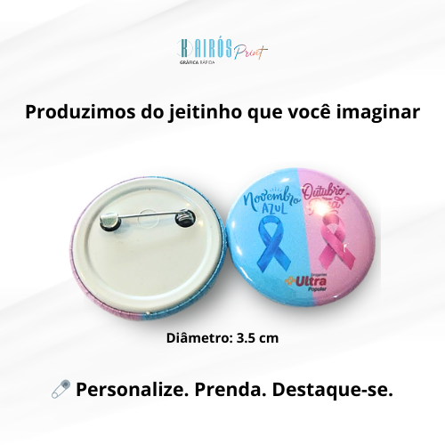 10 Bottons Personalizados 3,5cm