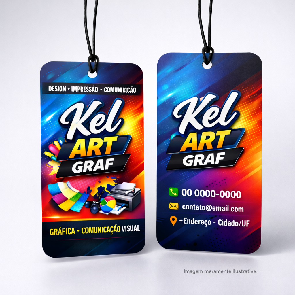 Tags com furo para roupas ou acessórios