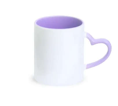 Caneca de cerâmica alça coração