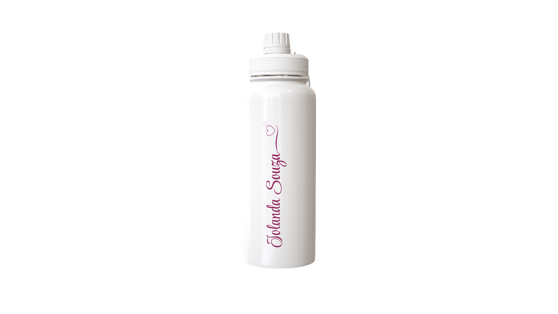 Garrafa de Inox - 900ml - FOX - Branca- Térmica - Parede Dupla - Tampa Emborrachada