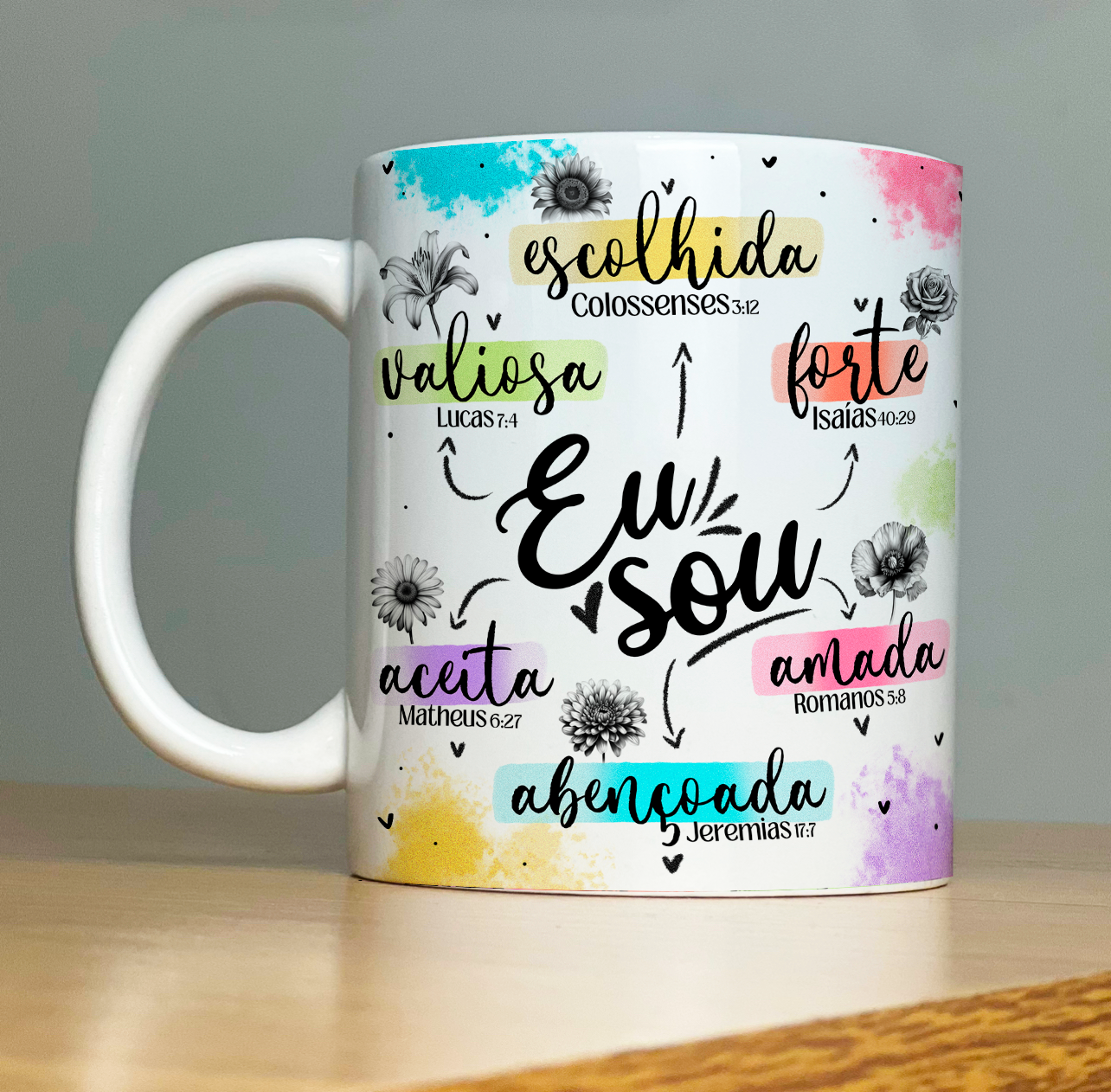 Caneca Personalizada - Palavras de Fé/Bíblica