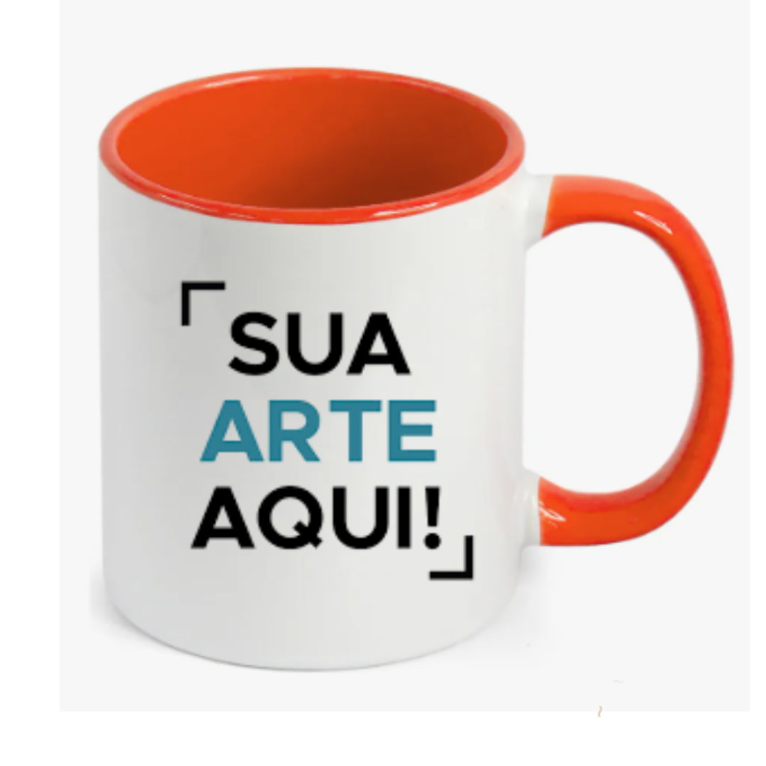 Caneca Alça e interior LARANJA