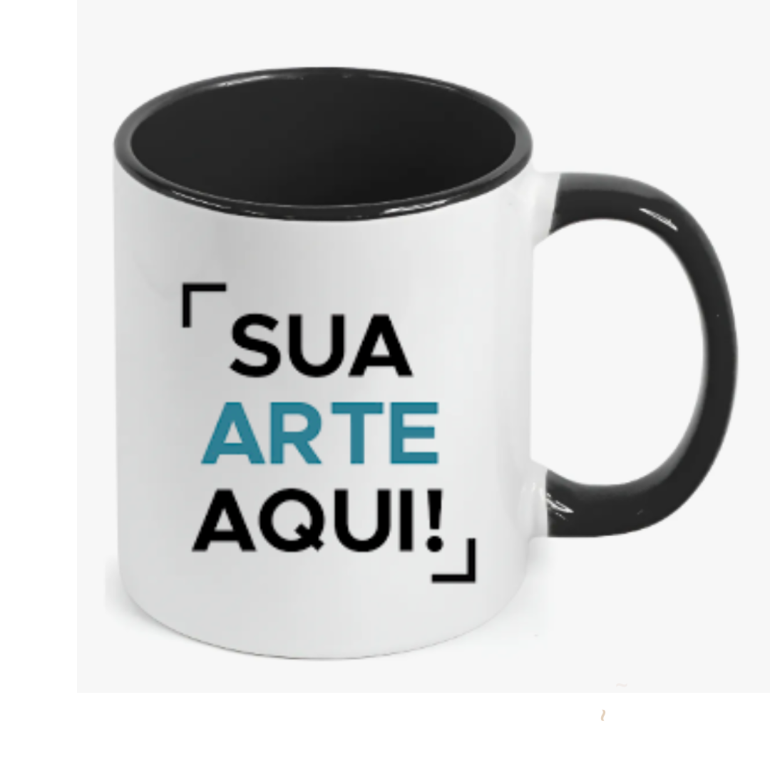 Caneca Alça e interior PRETA