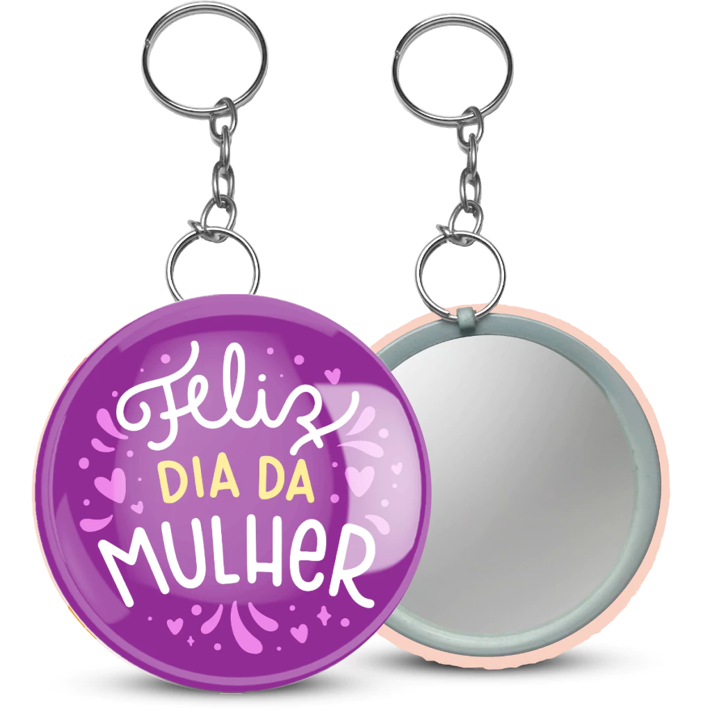 Botons Espelho Chaveiro 4,5cm Personalizado